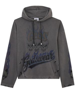 Gcds Graphic-Print Hoodie - Grey