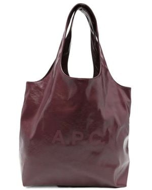 A.P.C. A. P.C. Logo-Print Tote Bag - Purple