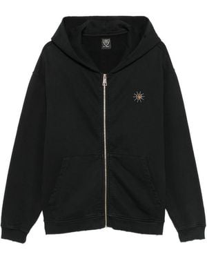 HTC Embellished Zip-Up Hoodie - Black