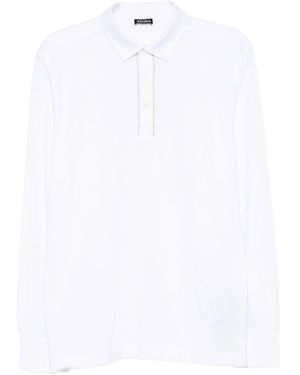ZEGNA Long-Sleeve Polo Shirt - White