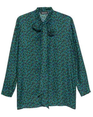 Gianluca Capannolo Katherine Polka-Dot Pussy-Bow Blouse - Green