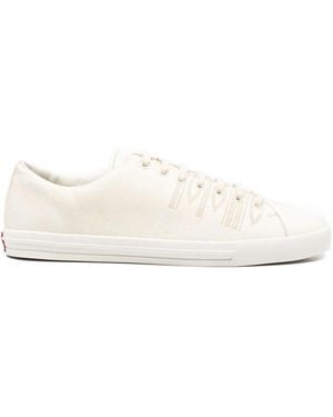 Prada Logo-Embossed Lace-Up Trainers - Natural