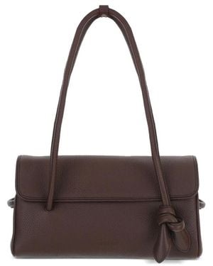 Jacquemus Knot-Detail Pebbled Leather Tote Bag - Brown