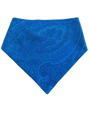 Etro Paisley Button Scarf - Blue