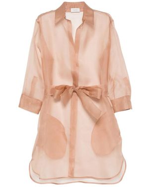 Mazzarelli Organza Sheer Shirt - Pink