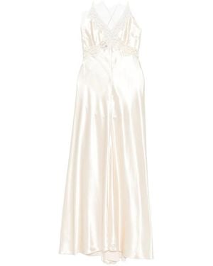 Alberta Ferretti Lace Straps Dress - White