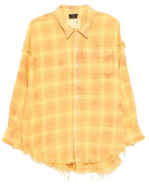 R13 Shredded Seam Drop Shirt - Yellow