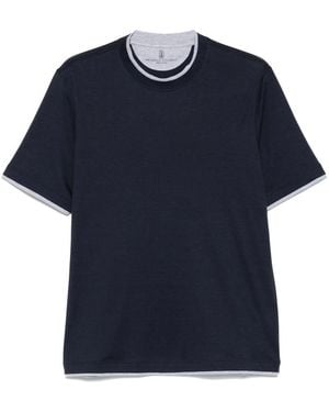 Brunello Cucinelli Layered-Effect Jerseyt-Shirt - Blue