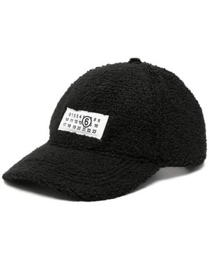 MM6 by Maison Margiela Logo-Patch Bouclé Baseball Cap - Black