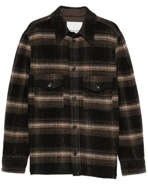 Isabel Marant Kervon Check-Pattern Shirt Jacket - Black