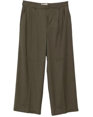 THESTROY Distressed Wide-Leg Trousers - Green