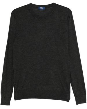 Fedeli Round-Neck Long-Sleeve T-Shirt - Black