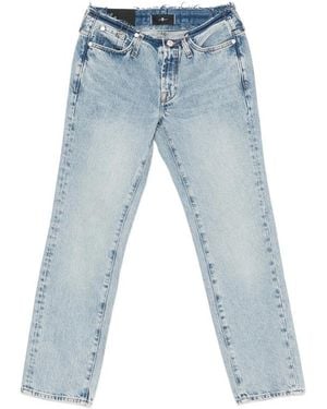 7 For All Mankind Frayed-Trim Jeans - Blue