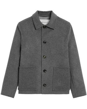 Ami Paris Button-Down Wool And Cashmere Jacket - Gray