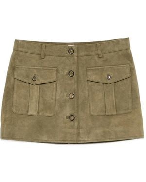 THE GARMENT Suede Mini Skirt - Green