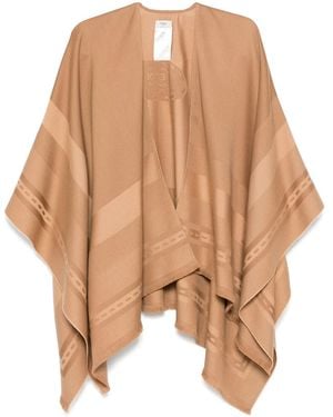 Fendi Jacquard Poncho - Brown