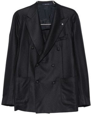 Tagliatore Double-Breasted Buttoned Blazer - Black