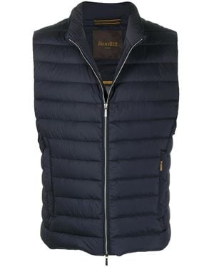 Moorer Padded Zip-Up Gilet - Blue
