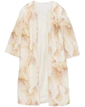 DE SANTIS Sequin-Embellished Coat - Natural