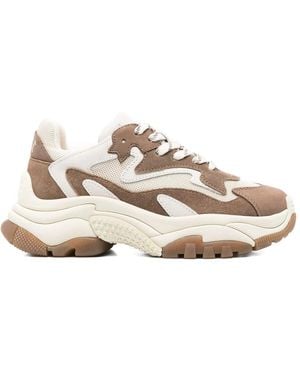 Ash Addict Suede Paneled Chunky Sneakers - Natural