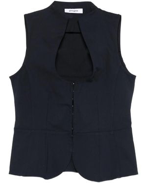 GIMAGUAS Keyhole-Neckline Sleeveless Top - Blue