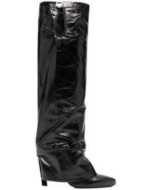 The Attico Leather Boots - Black