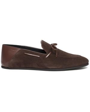 Bally Eclat Suede Boat Shoes - Brown