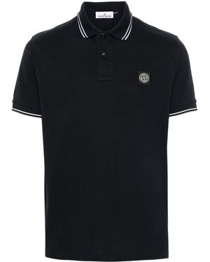 Stone Island Compass-Patch Polo Shirt - Black