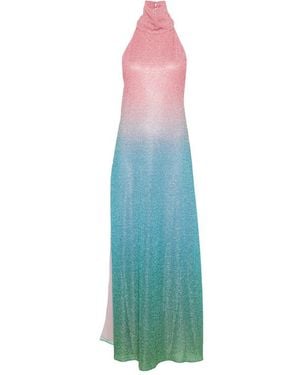 Oséree Lumière Candy Gradient-Effect Maxi Dress - Blue