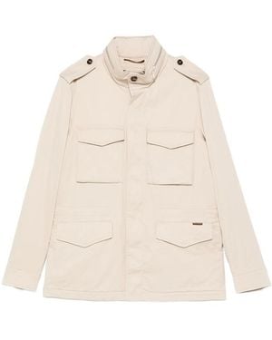 Moorer Denver Buttoned Pocketed Jacket - Natural