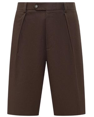 Beckham X Boss X David Beckham Pleated Shorts - Brown