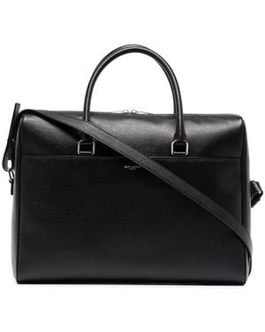 Saint Laurent Duffle Leather Briefcase - Black