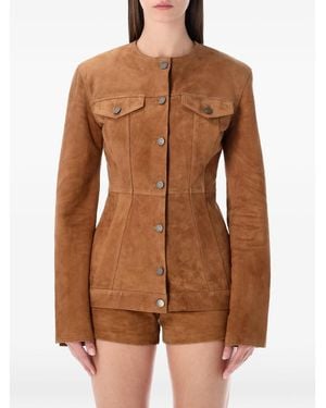 Haikure Temple Suede Jacket - Brown