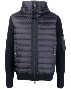 Moncler Knit Detail Padded Jacket - Blue