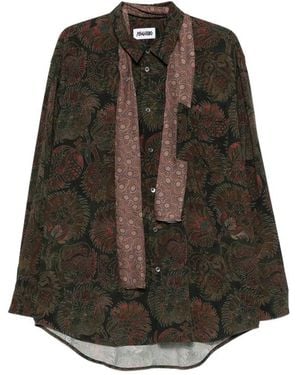 Magliano Liquid Penna Long-Sleeve Shirt - Brown