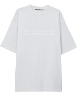 Alexander Wang Short Sleeve T-Shirt W/ Mirror Logo - White
