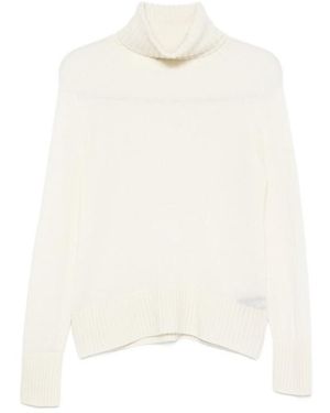 Aragona Roll-Neck Ribbed-Trim Sweater - White