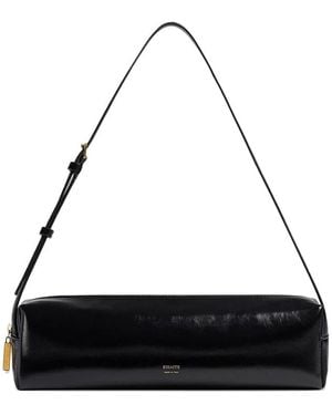KHAITE Leather Shoulder Bag - Black