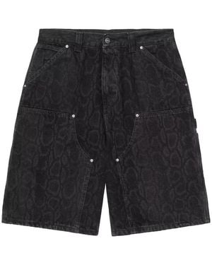 Carhartt Og Doible Knee Snake Print Shorts - Black