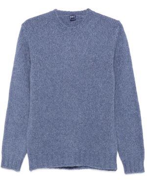 Fedeli Ribbed Crew-Neck Jumper - Blue