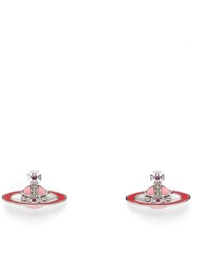 Vivienne Westwood Small Neo Bas Relief Orb Crystal-Embellished Earrings - Pink