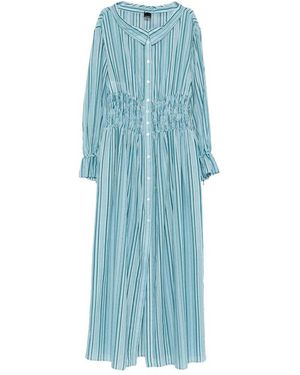Pinko Striped Dress With Button Fastening - Blue