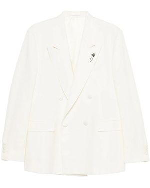 Lardini Double-Breasted Blazer - White