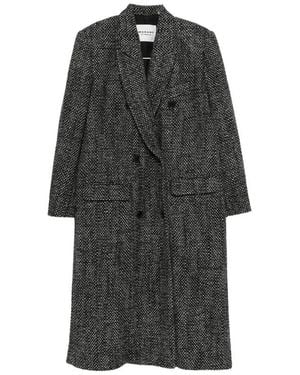 Isabel Marant Double-Breasted Long-Sleeve Coat - Black