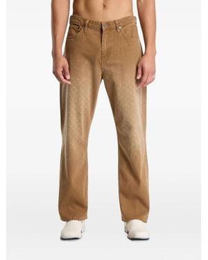 Daily Paper Faded Monogram Amba Straight-Leg Jeans - Brown