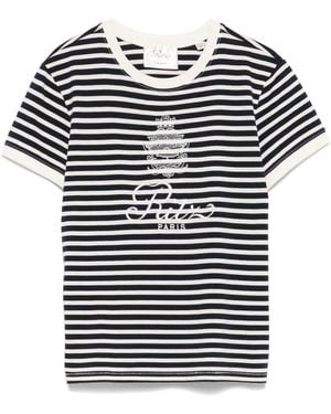 FRAME x Ritz Paris Logo-Embroidered T-Shirt - Blue