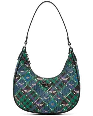 Zadig & Voltaire Z Night Out Plaid-Pattern Shoulder Bag - Green