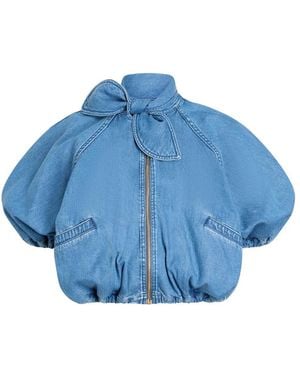 Patou Knot-Detail Cropped Jacket - Blue