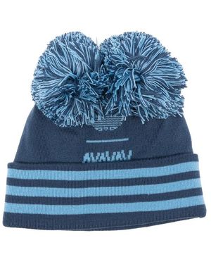 Adidas X Avavav X Avavav Pom Pom-Detail Ribbed Beanie Hat - Blue