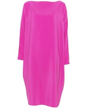 Gianluca Capannolo Margarita Slit-Sleeve Boat-Neck Midi Dress - Pink